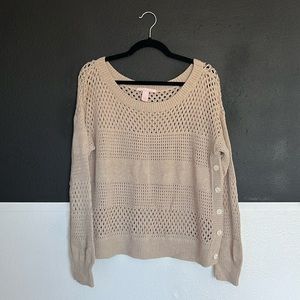 Victoria’s Secret cream knit sweater with buttons down the side